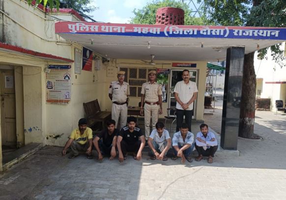 महवा में नशा कर उत्पात मचाने वाले 6 युवक गिरफ्तार