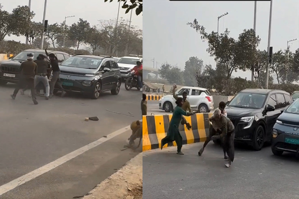 नोएडा में दो पक्षों के बीच जमकर मारपीट, बीच सड़क पर चला लाठी-डंडा और ईंट-पत्थर, वीडियो आया सामने