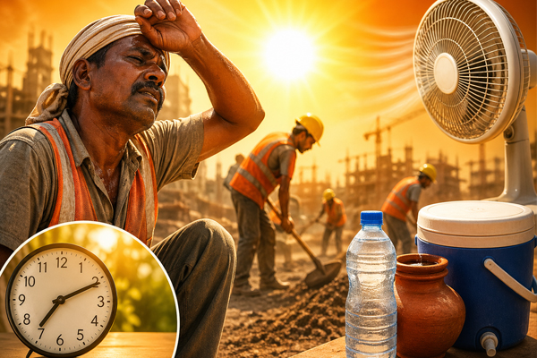 केंद्र ने हीटवेव के बीच श्रमिकों की सुरक्षा के लिए एडवाइजरी जारी की; कूलिंग, पानी और लचीले कार्य घंटों को अनिवार्य किया