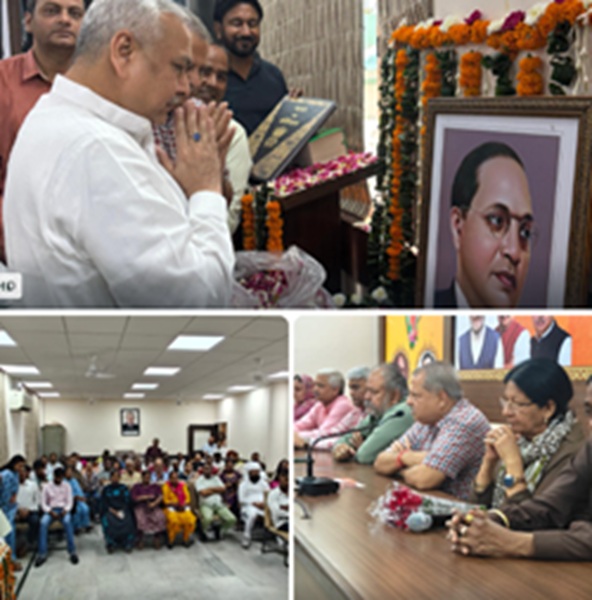 डॉ. भीमराव अंबेडकर जयंती पर भाजपा कार्यालय सेक्टर-33 में पुष्पांजलि कार्यक्रम आयोजित